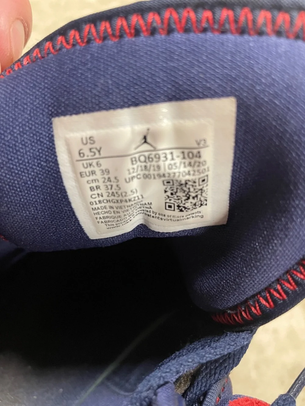 Nike Air Jordan 1 Kids mid se Olympic mid Top Sneakers - Navy/White/Red